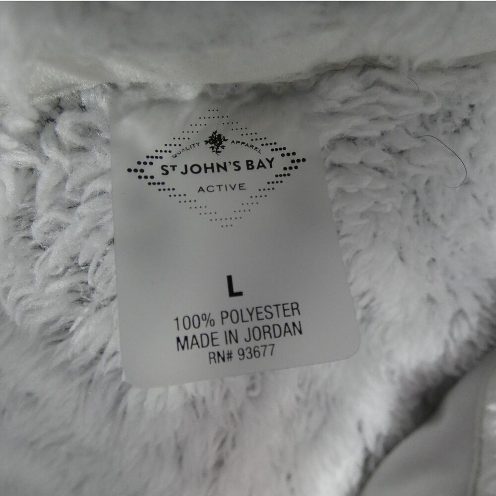 St. John's Bay Active Women's  Large Zip Up Fleece Jacket Pockets Casual - Picture 6 of 7